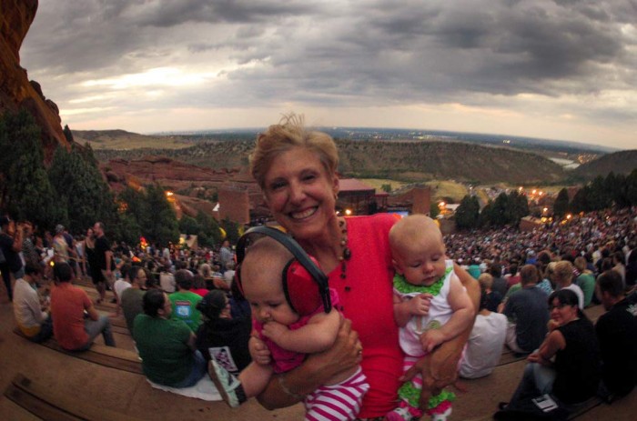 Oli & Lauren with Grandma at the Mumford & Sons concert at Red Rocks.